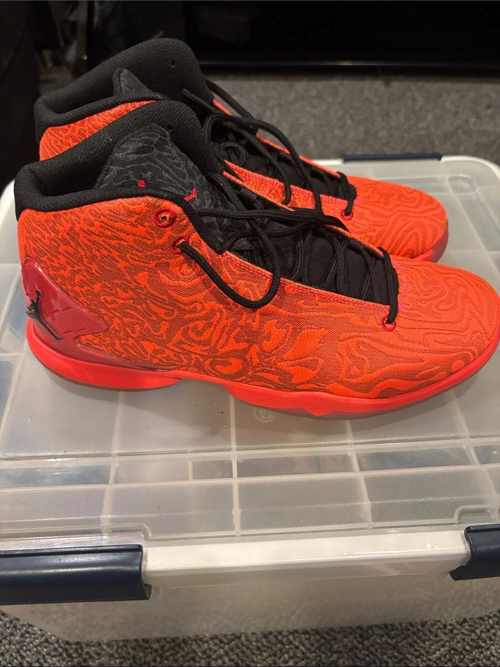 Jordan Men's High-Top Basketball Shoes - Orange/Black
